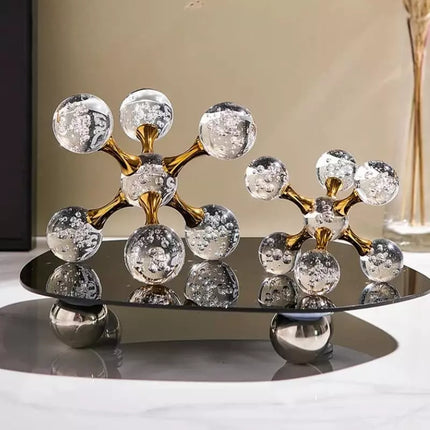 Adorno de Mesa Moderna en Cristal - Diseño de Molécula