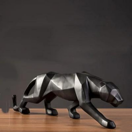Escultura de Leopardo en Resina para Decoración de Mesa