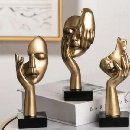 Escultura Abstracta Nórdica de Resina para Decoración