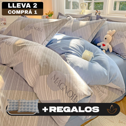 Juego de Cama Completo Estampado en Algodón y Poliéster