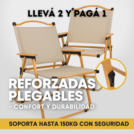 KIT DE 2 SILLAS REFORZADAS PLEGABLES – CONFORT Y DURABILIDAD