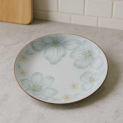 Kit 10 Platos de Cerámica Sakura con Pintura Artesanal