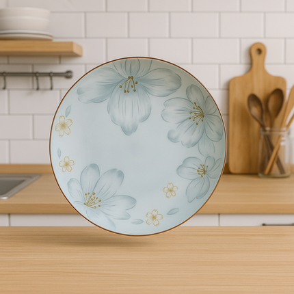 Kit 10 Platos de Cerámica Sakura con Pintura Artesanal